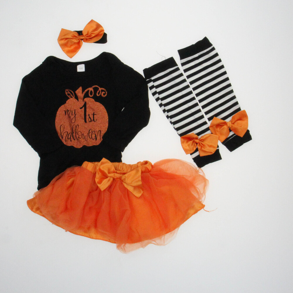 Unknown Brand Girls Orange | Black | Pumpkin Apparel Sets size: 12-18 Months